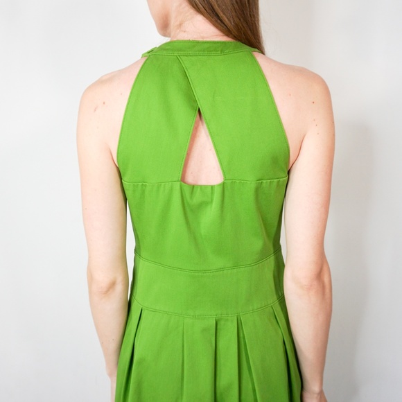 AKRIS PUNTO Green Pleated Sleeveless Dress - Picture 7 of 7